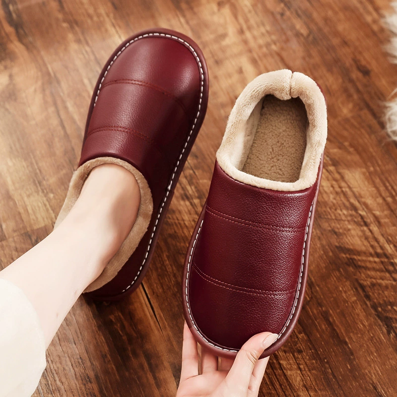 Хлопчатобумажные тапочки женские сумки с толстой подошвой водонепроницаемый зимний ремень с каблуком