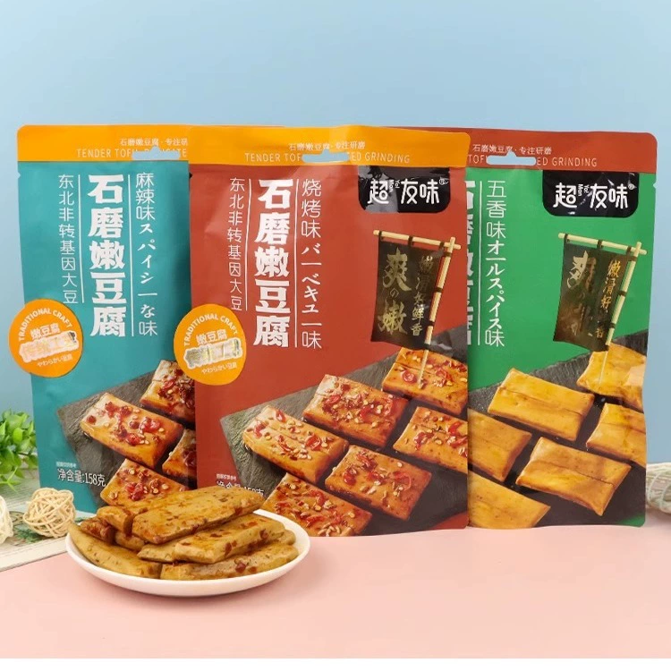Chaoyouwei 158 г мягкий тофу, измельченный вручную, в индивидуальной упаковке — идеальный перекус для снятия стресса и удовлетворения желаний во время просмотра сериалов.