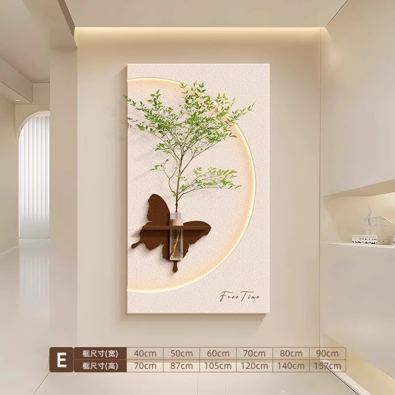 クリーム風客間背景壁装飾画水培緑植戸は玄関廊下の通路壁画を掛けている