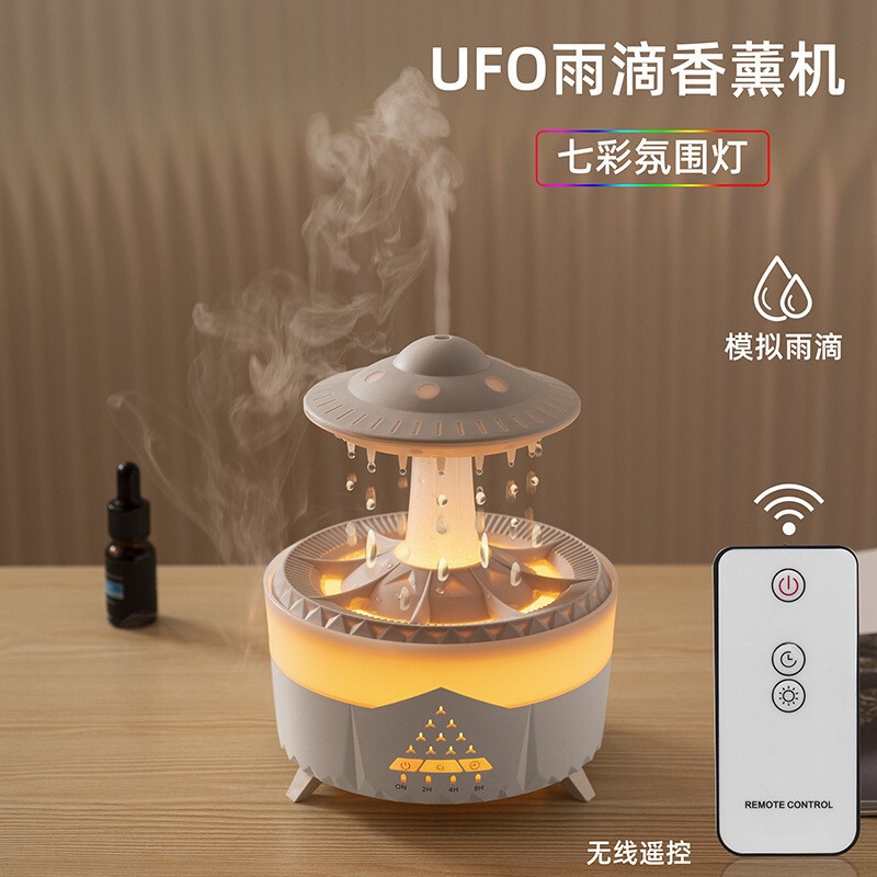 クロスボーダー微景観水滴アロママシン家庭用大霧量リモコン超音波霧化加湿器クリスマスプレゼント|undefined