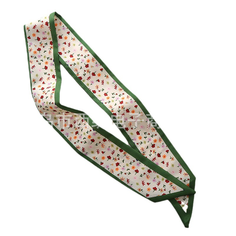 Spring and Summer New Floral Hair Band Tie Bag Hair Ribbon Printed Fresh Small Silk Scarf Korean Hair Accessories