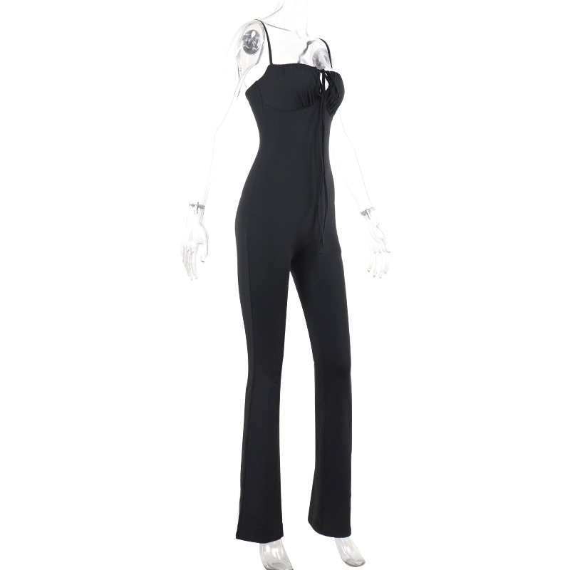Holiday Occasion Women's Holiday Bodysuits Simple Style Classic Style Solid Color Full Length Jumpsuits