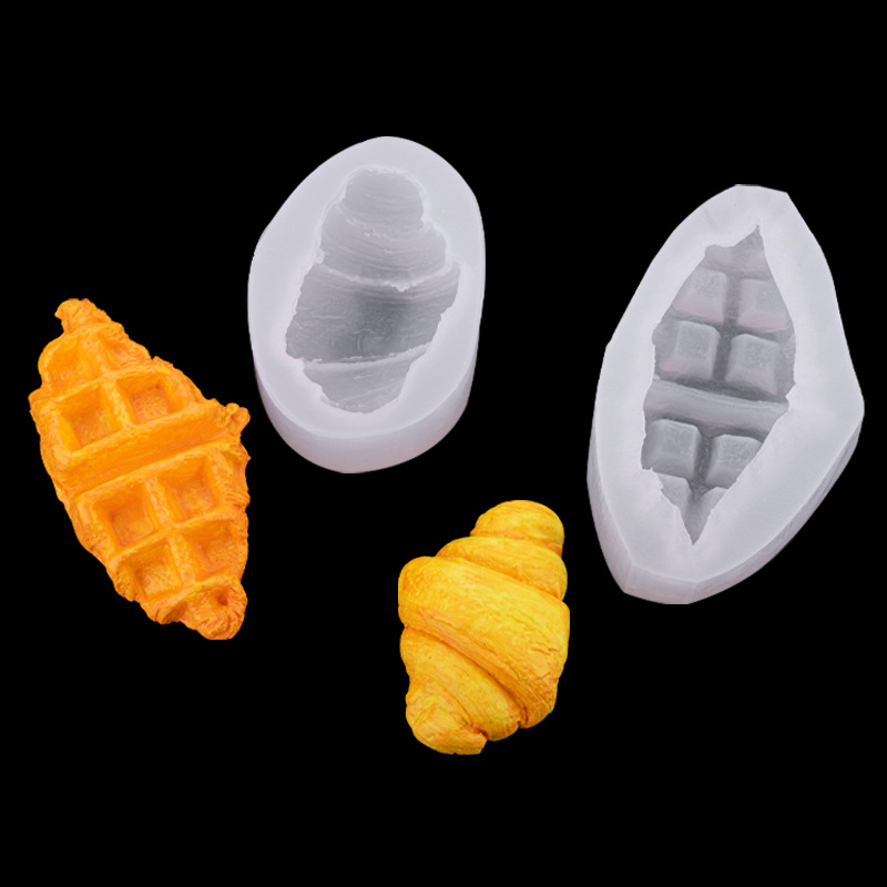 Biscuit pan simulación silicona molde jabón hecho a mano aromaterapia vela mousse jalea fondant cake Decoración