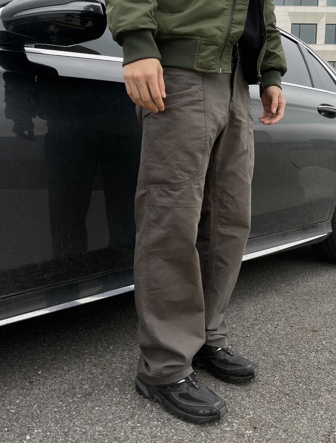 Pantalones de trabajo cargo de pierna recta con múltiples bolsillos, pantalones de trabajo estilo leñador, pantalones largos para hombre, ropa de trabajo de algodón puro, sencillos y versátiles.