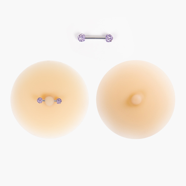 보라색 AB 표면 다이아몬드 볼 가슴 링