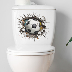 Customized Hole Football Children Bedroom Toilet Sticker Home Decoration Wall Sticker Self-Adhesive Wholesale Cross-border 