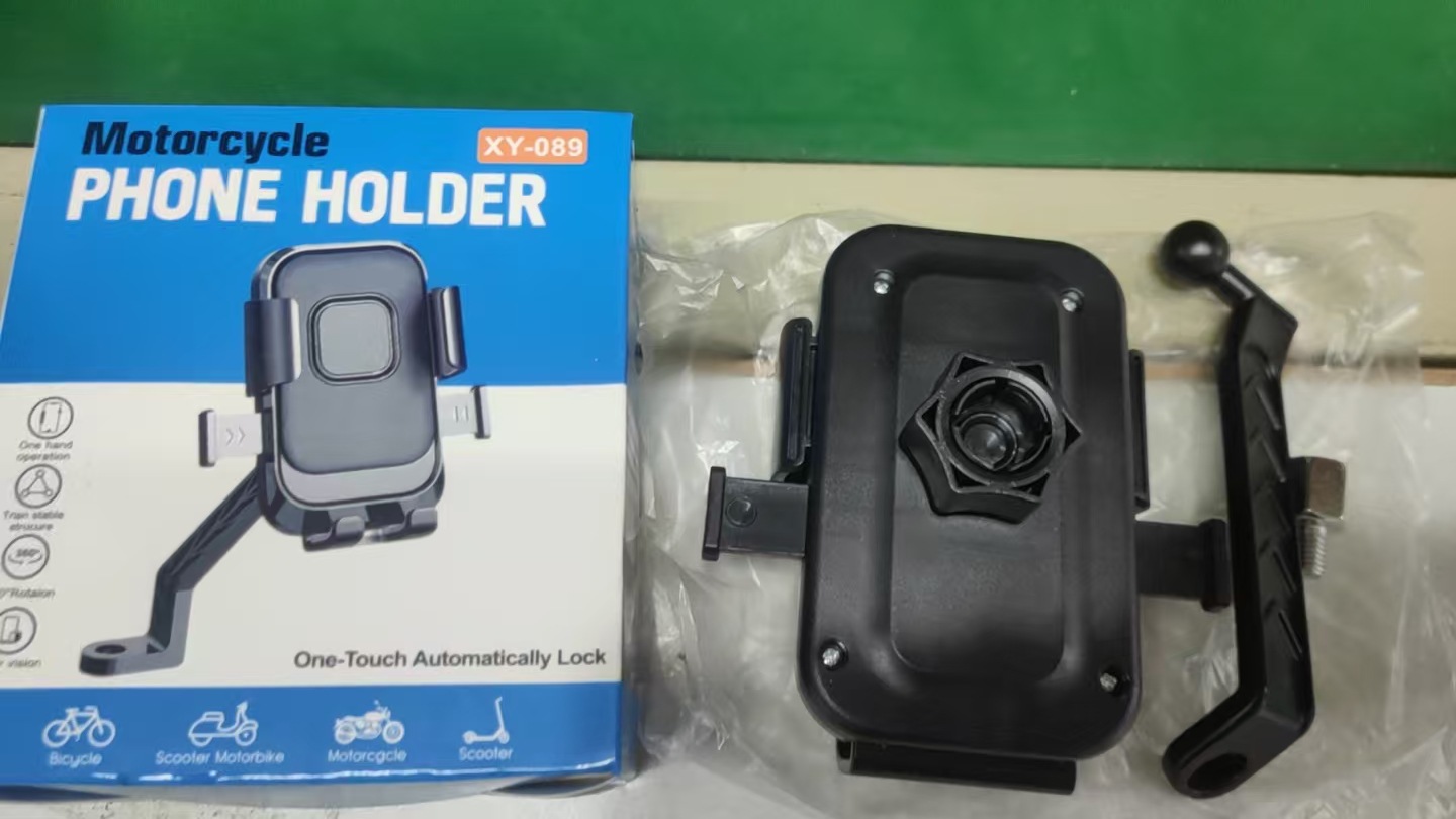 Cross-border motorcycle phone holder, vehicle-mounted delivery rider navigation stand, electric vehicle and bicycle shock-absorbing phone holder