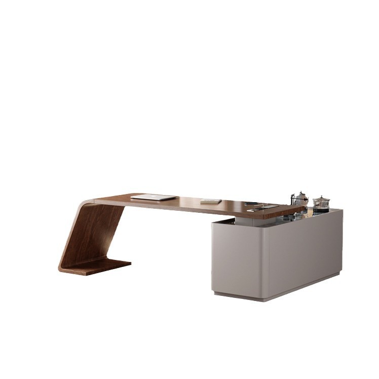 Juego de mesa de té de madera maciza de alta calidad, juego de mesa y silla, lujo ligero, juego de ceremonia del té de tablero grande para el hogar simple moderno, escritorio integrado