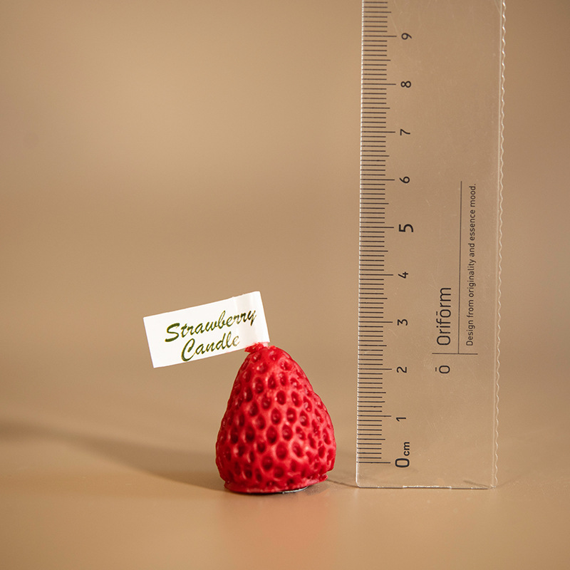 Hecho a mano rojo forma de fresa aromaterapia vela cumpleaños ins alimentos fotografía apoyos fotografía Fondo niños regalo