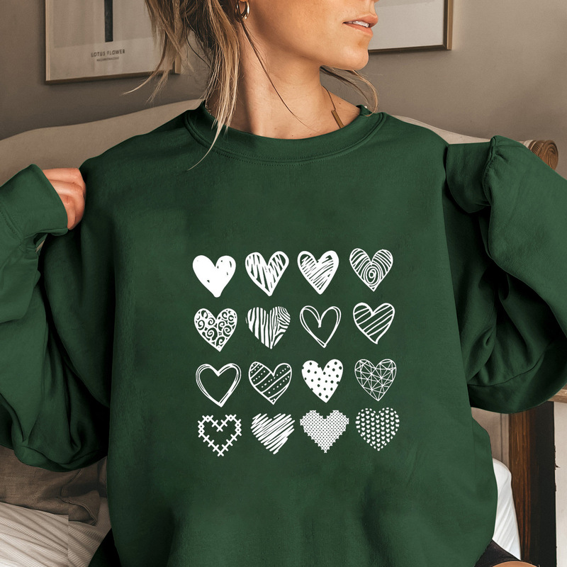 Love Trend Women's Pullover Clothes Women's Spring Autumn and Winter 90 s Cute Women's Casual Fashion Figure Collar Sweater