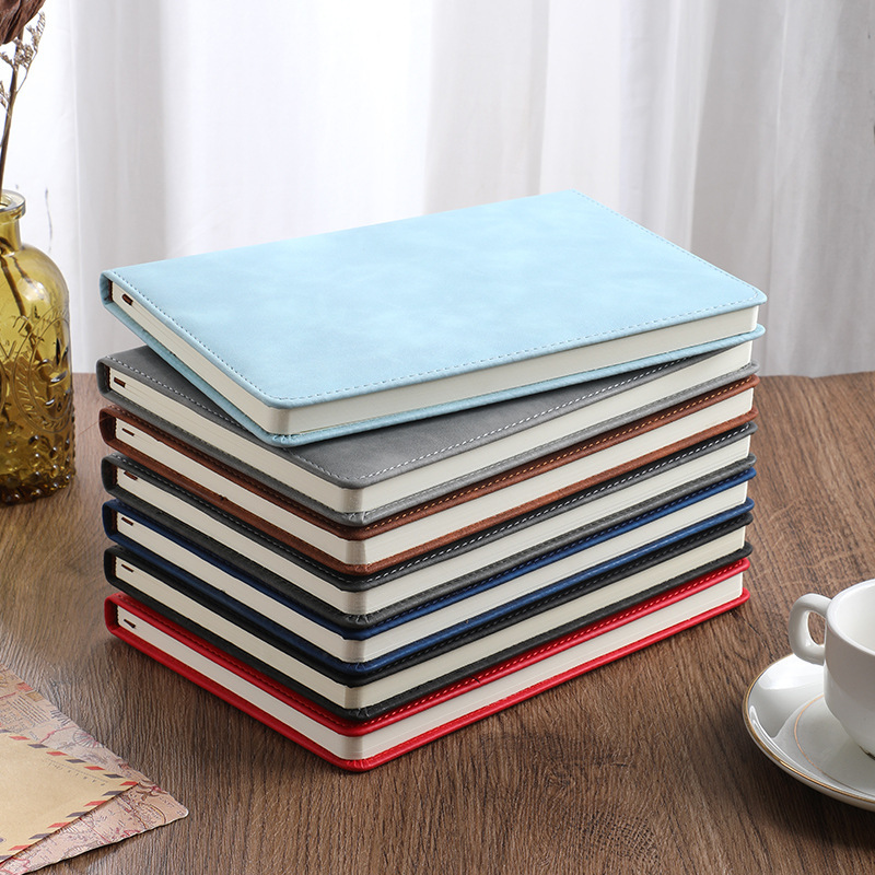 Cuaderno de cuero suave de cabra puede personalizar logotipo a5 libro grueso de alto valor de cara cuaderno de mano cuaderno de notas papelería al por mayor