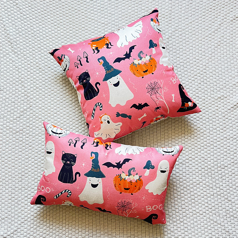 Cross-border exclusive for autumn harvest maple leaf pine cone ginkgo leaf printing encryption  linen pillowcase sofa cushion cover_voghion.com