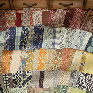 Retro time warm material hand account diy decorative collage background backing paper floral cloth pattern non-sticky notes