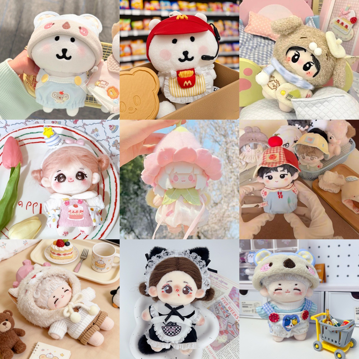 10cm Cotton Doll Clothes 10cm Cute Skirt Overalls Normal Body Starfish Doll Clothes Cute Doll