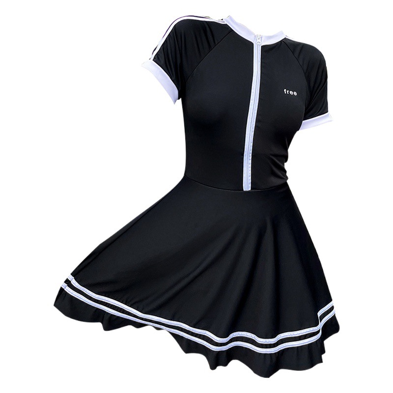 Traje de baño de las mujeres de una sola pieza conservador verano nueva primavera caliente ins estilo push up falda de moda vientre que cubre traje de baño adelgazante