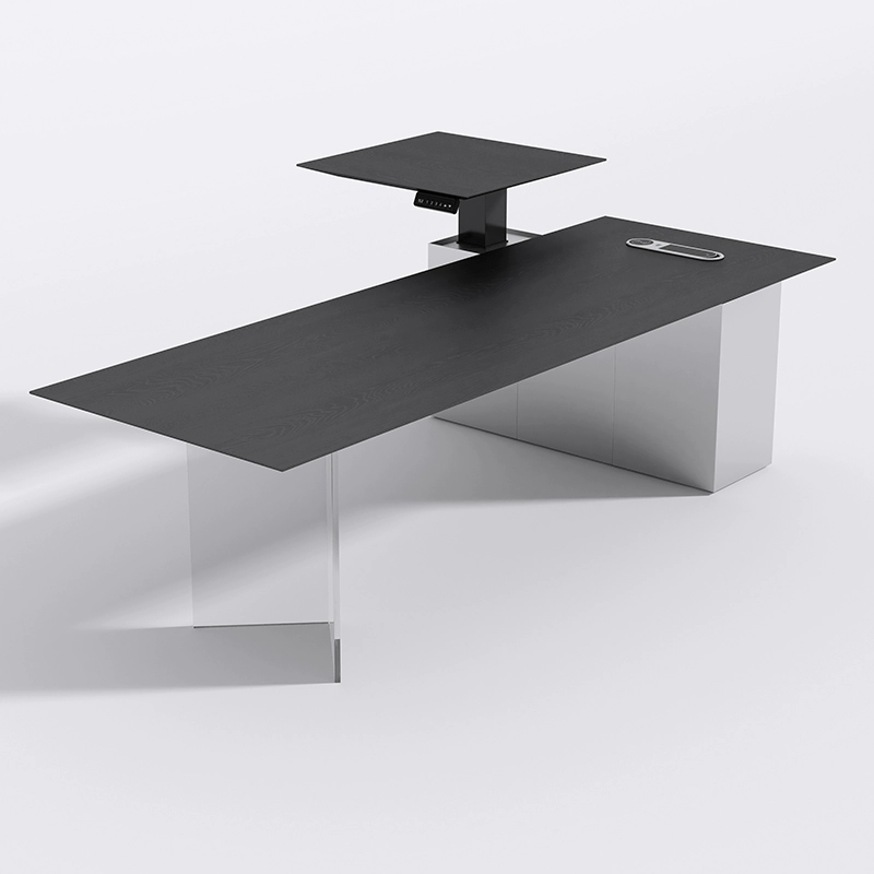 Высококачественный офисный простой современный дизайнерский президентский стол, умный подъемный стол, комбинированный стол для начальника, офисный стол и стул