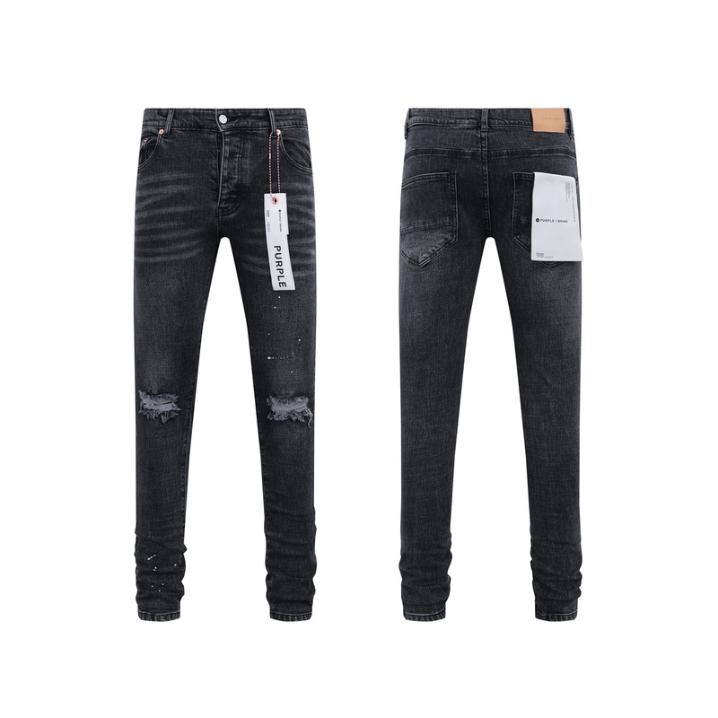 PURPLE BRAND JEANS美潮高街男士休闲破洞设计款修身显瘦牛仔长裤|undefined
