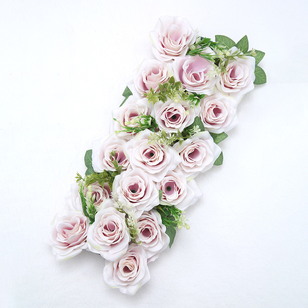 Flor de boda flor de simulación de boda tira larga aterrizaje T-Plane Road flor de guía de arco transfronterizo escena decoración flor de fila