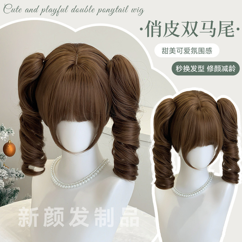 New Yan wig [soft adorable fu fu] honey tea Roman roll Lolita sweet sister female short curly hair full headgear