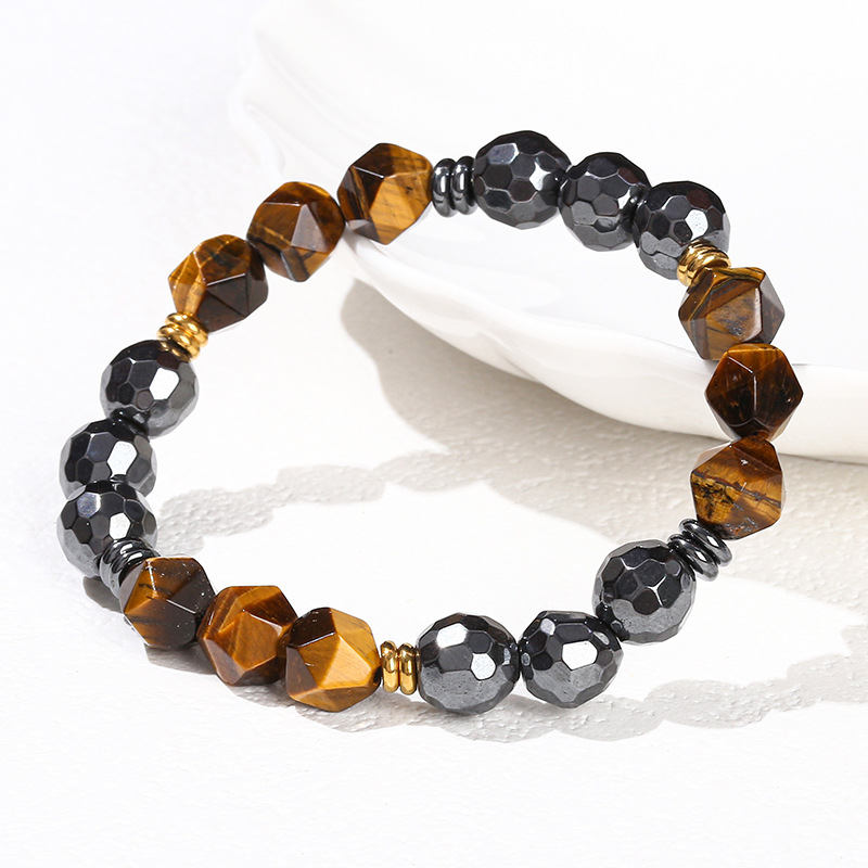 jingzhou jewelry cut natural yellow tiger‘s eye hematite bracelet special-shaped fashion personality men and women jewelry wholesale
