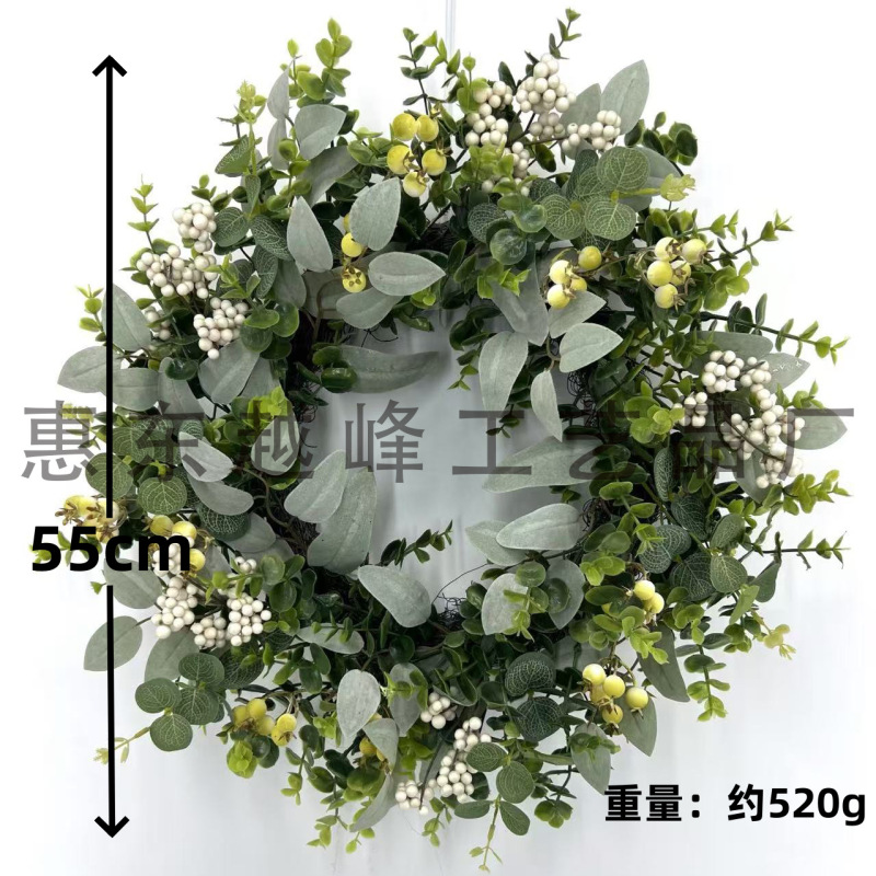 新型国境を越えたアマゾン電気商spring春のシミュレーションユーカリの葉人工柳葉花輪四季装飾|undefined