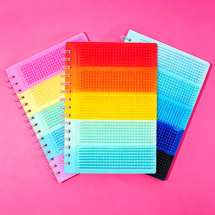 Silicone bubble pop coil book silicone hair brush book Dinosaur unicorn silicone notebook deratization pen