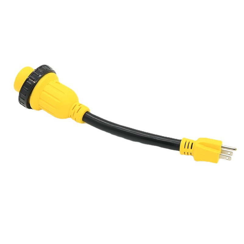 生产加工美规3/4芯电源转换插头插座 美标带锁房车延长线电源插头