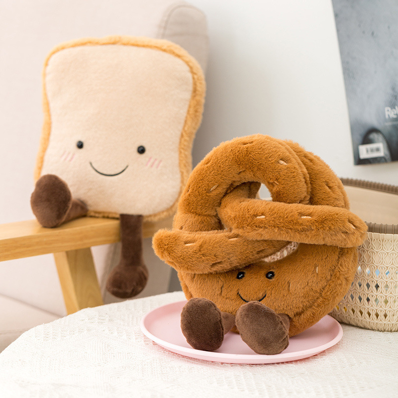 Jc Bread Doll Collection Cute Cartoon Bread Pretzel Baguette Plush Toy Pendant Plush Toy Wholesale