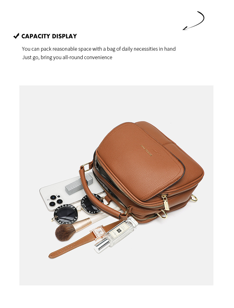 High Quality Women's Casual Backpack With Lychee Pattern Handbag For Commuting Women_voghion.com