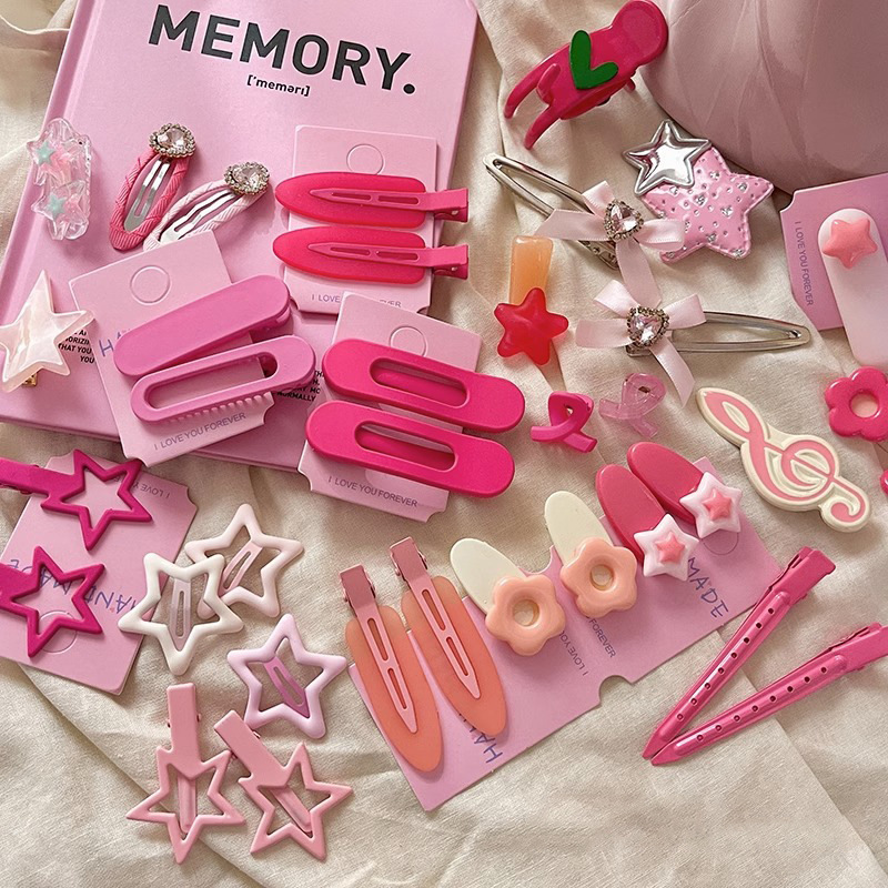 Y2g ~ Rosa dopamina horquilla niñas flequillo lateral BB clip flor estrella horquilla clip tocado accesorios para el cabello