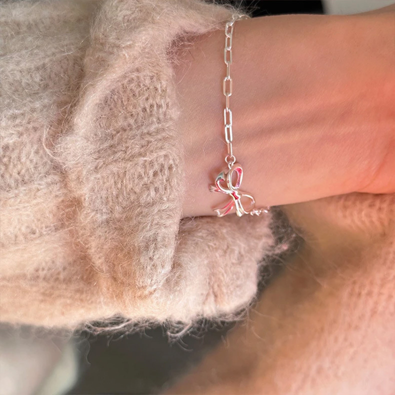 6g Weight Bracelets Classification 925 sterling silver Chain Material 1 Piece Quantity Holiday, Daily Occasion Sterling Silver Material Bow Knot Pattern Women's Gender Casual, Sweet, Simple Style Style Sterling Silver Bow Knot Bracelets 7