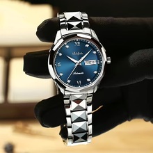 艾利翡达钢带石英手表男士抖音直播爆款批发防水夜光超薄双蝴蝶扣