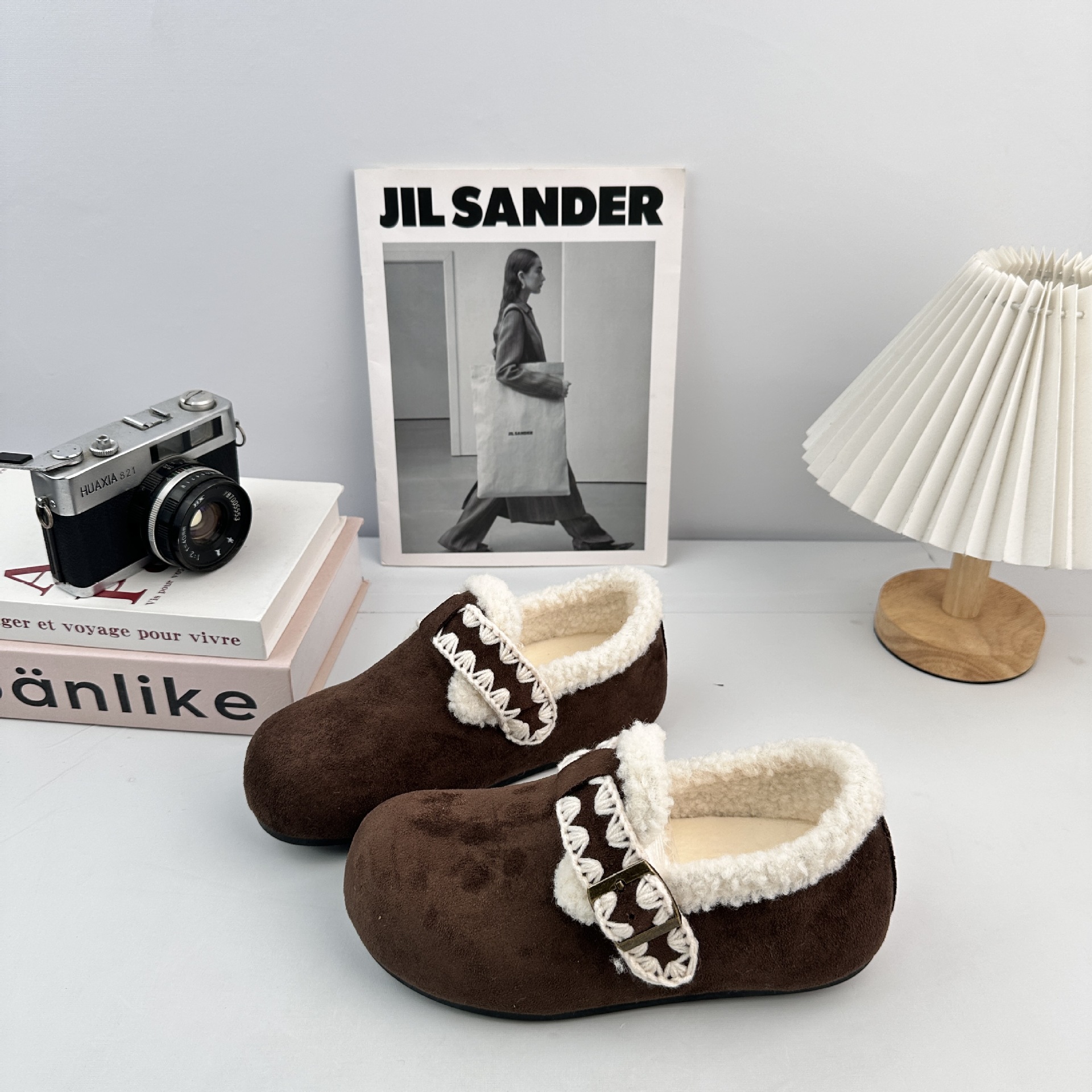 YUANBO2025 zapatos de lana de caño y invierno calientes zapatos de hebilla de algodón bolsas de mujer zapatos de bolsas de cabello image 4