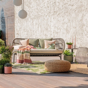 Nordic Outdoor Open-Air Courtyard Leisure Rattan Sofa Outdoor Villa Garden B&B Waterproof Sun Protection Furniture Combination