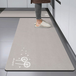 Kitchen Floor Mat Modern Simple Water Absorbent and Oil Absorbing Diatom Mud Floor Mat Household Wear-resistant Dirty-resistant Easy-care Non-slip Floor Mat