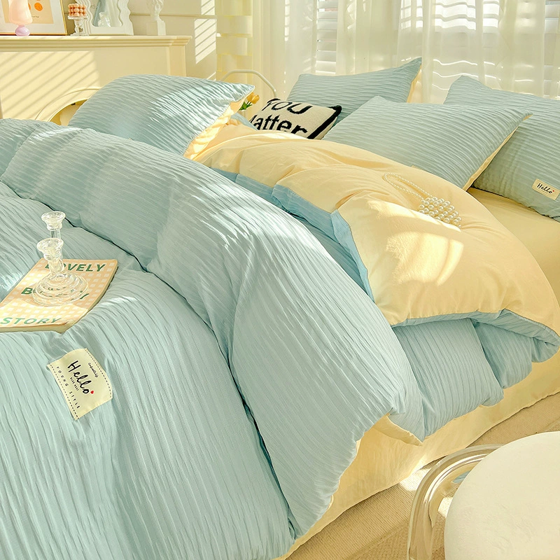 Bedding Set Japanese Style, Skin‑Friendly Bubble Gauze Cotton, 3–4 Piece, Multiple Sizes