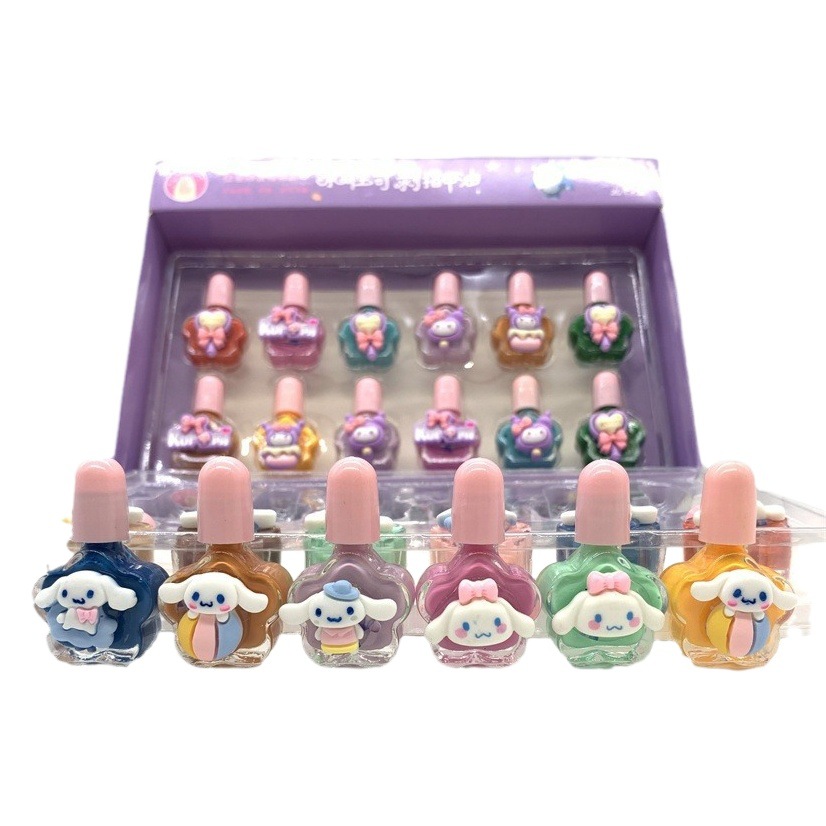 Comercio exterior Sanrio coolomi pasta tridimensional esmalte de uñas a base de agua meilti perro de oreja grande a base de agua peeling esmalte de uñas lote