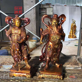 祥狮黄铜大型关公伽蓝韦陀尊者菩萨家居装饰工艺品批发来图定制