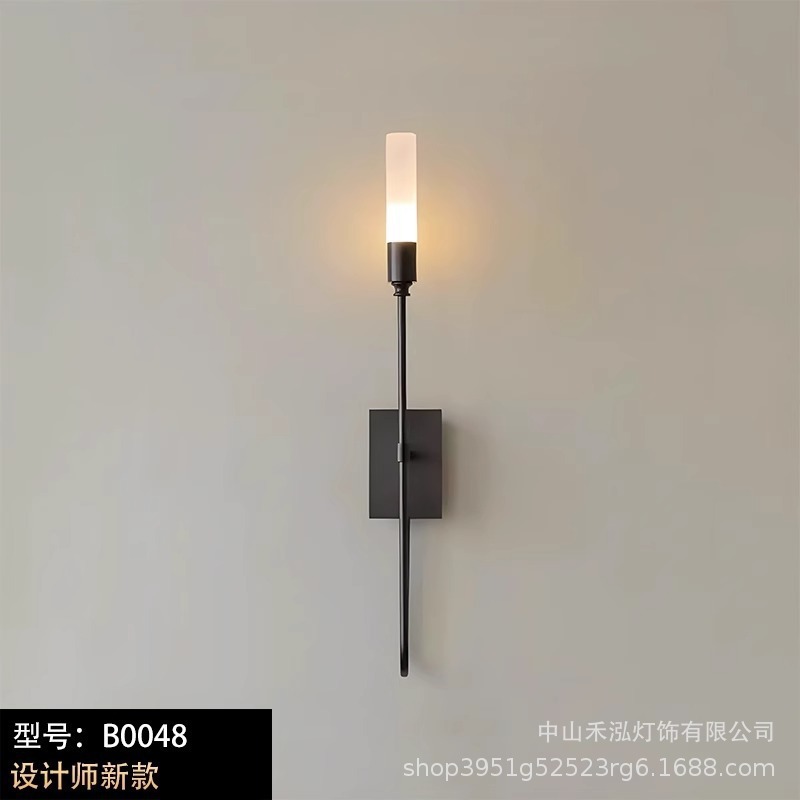 北欧后现代简约壁灯客厅背景墙卧室床头双头创意美式复古跨境壁灯|undefined