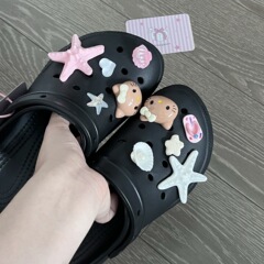 夏のヒトデシェル下駄アクセサリー靴バックル休暇海辺取り外し可能な DIY 靴の花の装飾多用途アクセサリー