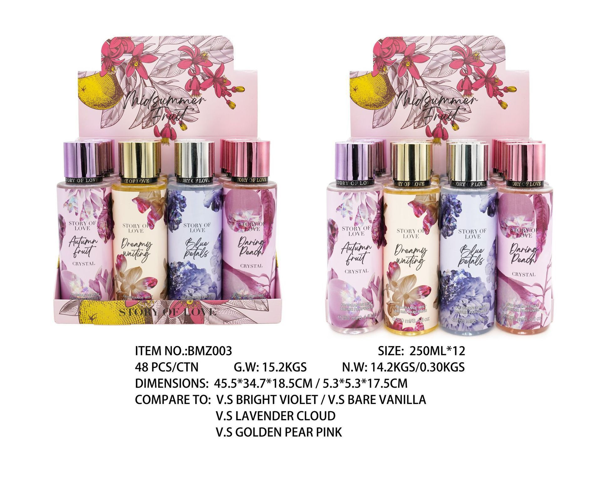 Perfume para mujeres 250ml spray corporal comercio exterior sudeste asiático sudamericano fragrancia para hombres estand paquete de muestra especial image 9