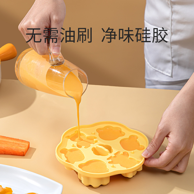 Baby food supplement silicone mold steamed cake infant pastry cat claw rice cake food grade steamable full set of tools snacks