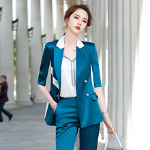 醋酸小西装外套女新款春夏季韩版总裁主持人网红西服套装工装批发