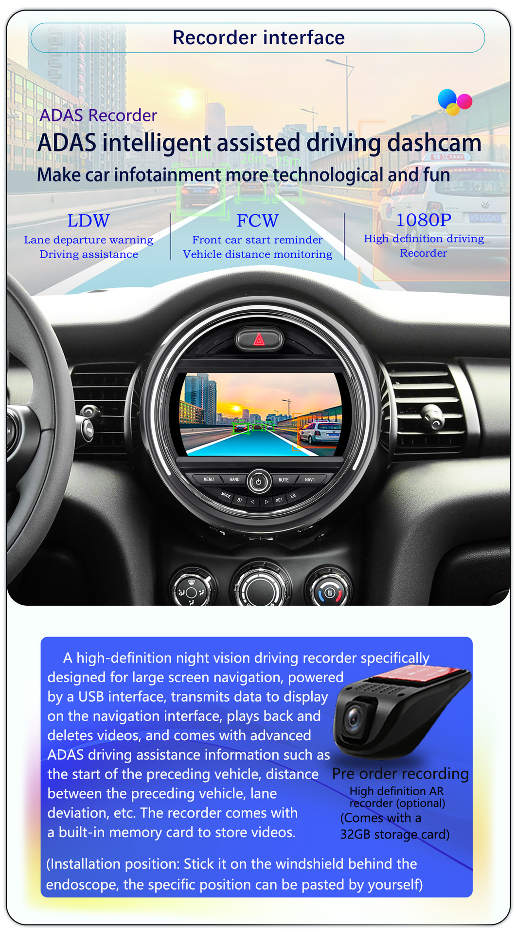 Suitable for 9-Inch 15-18 Model Bmw Mini Android Wireless Carplay Car Navigation 360 Panoramic All-In-One Machine