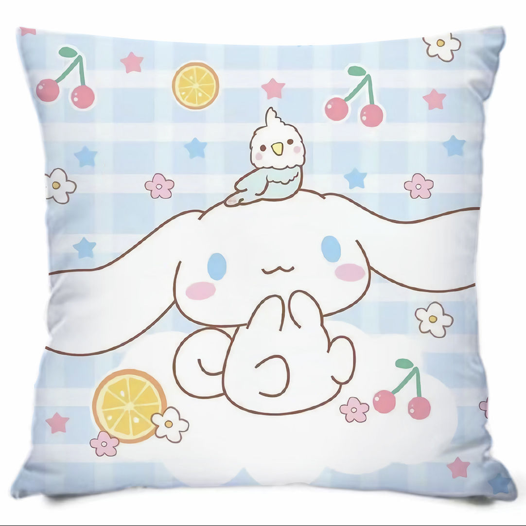 Almohada con estampado de dibujos animados de Sanrio, linda almohada de sofá para dormitorio, cojín de cabecera, cojín de asiento con soporte lumbar para coche