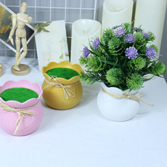 メーカー直販模造セラミックpp植木鉢マカロン色プラスチック植木鉢方眼状模造花多肉プラスチック植木鉢