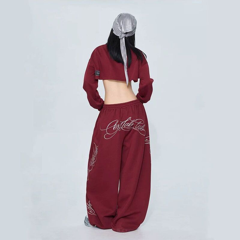 Street Dance Trendy Brand Thorn Floral Gothic Futuristic Heavy-Duty American Street Hip-Hop Loose-Fit Sweatpants Street Dance Trendy Brand Thorn Floral Gothic Futuristic Heavy-Duty American Street Hip-Hop Loose-Fit Sweatpants