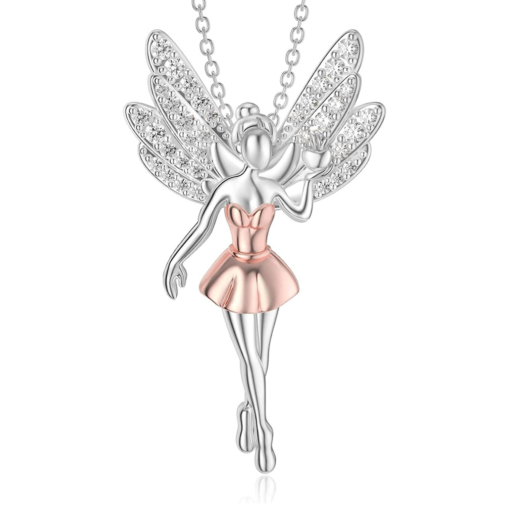 Collier pendentif elfe mignon serti de diamants, accessoires pour femmes à la mode et polyvalents, cadeau d'anniversaire_voghion.com