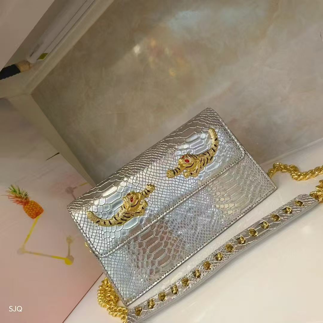 Luxury Banquet Chain Bag For Women - Elegant Nappa Leather Shoulder & Crossbody Bag, Retro Small Square Bag - Thumbnail 3