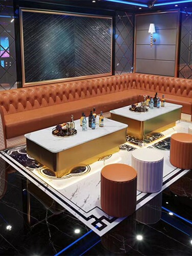 Wholesale bar deck light luxury KTV box sofa Qingba B&B club business party room U-shaped corner coffee table